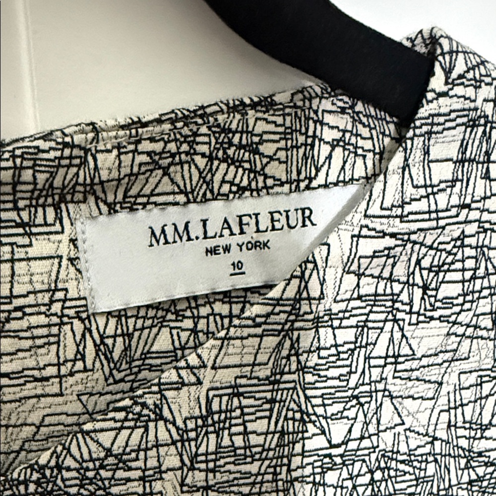 MM Lafleur Textured Black and Cream Midi Dress - Picture 5 of 10